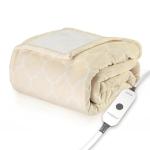 Champagne Lattice Heated Sherpa Throw Blanket