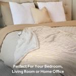 Champagne Lattice Heated Sherpa Throw Blanket