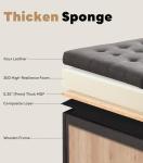 Large Tufted Storage Ottoman Bench in Dark Grey