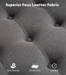 Large Tufted Storage Ottoman Bench in Dark Grey