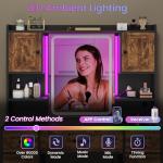 Tiptiper Rustic Vanity with Lights and Storage