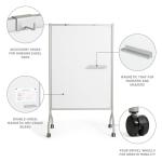 Double-Sided Magnetic Dry Erase Board with Wheels