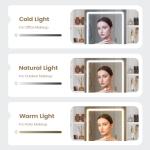 AOGLLATI Lighted Makeup Vanity with Charging Station