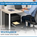 Black Rolling Pedestal File Cabinet with Three Drawers