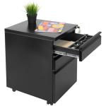Black Rolling Pedestal File Cabinet with Three Drawers