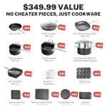 20-Piece Nonstick Cookware Set with Cool Handles