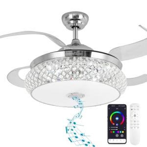 Bluetooth Ceiling Fan with Speaker and Light