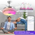 Bluetooth Ceiling Fan with Speaker and Light