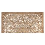 King Size Wooden Headboard, Rustic Brown Design