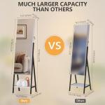 LED Jewelry Cabinet with Full-Length Mirror (White)