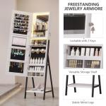 LED Jewelry Cabinet with Full-Length Mirror (White)