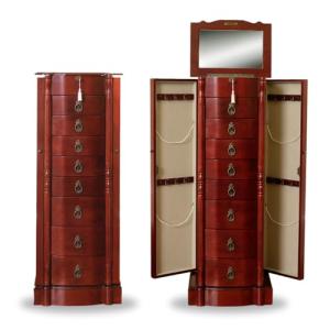 Francesca Standing Jewelry Armoire in Antique Cherry