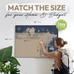 Personalized Travel Map with Pins on Canvas