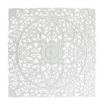 Wood Carved King Bed Headboard with Mandala Design