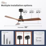 Sofucor 52'' Ceiling Fan with Lights and Remote