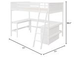 Full Size Loft Bed with Desk and Shelves