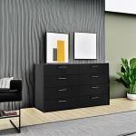 Tvilum Black Matte 8 Drawer Double Dresser