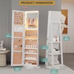 LED Jewelry Armoire with Full-Length Mirror Storage