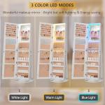 LED Jewelry Armoire with Full-Length Mirror Storage