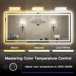 Large Backlit LED Bathroom Mirror with Anti-Fog