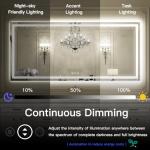 Large Backlit LED Bathroom Mirror with Anti-Fog