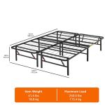 Full Size Foldable Metal Bed Frame with Storage