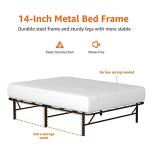 Full Size Foldable Metal Bed Frame with Storage