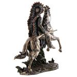 Native American Warrior on Horseback Bronze Statue