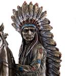 Native American Warrior on Horseback Bronze Statue