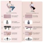 Pink Velvet Round Swivel Vanity Chair with Chrome Frame