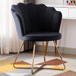 Velvet Shell Accent Chair with Gold Legs