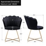 Velvet Shell Accent Chair with Gold Legs