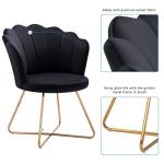 Velvet Shell Accent Chair with Gold Legs