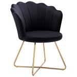 Velvet Shell Accent Chair with Gold Legs