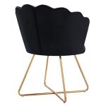 Velvet Shell Accent Chair with Gold Legs