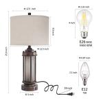 Farmhouse Lamps Set with USB Charging Ports