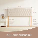 Beige Tufted Full Size Upholstered Headboard