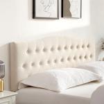 Beige Tufted Full Size Upholstered Headboard