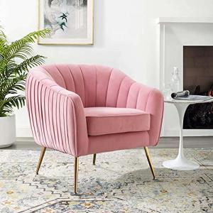 Blush Pink Velvet Barrel Accent Chair
