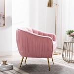 Blush Pink Velvet Barrel Accent Chair