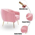 Blush Pink Velvet Barrel Accent Chair
