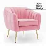 Blush Pink Velvet Barrel Accent Chair