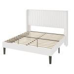 Velvet Full Size Bed Frame with Wingback Headboard
