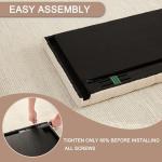 Tufted Beige Upholstered Queen Headboard with Adjustable Height