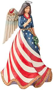 Jim Shore Patriotic Angel Figurine with Flag Dress