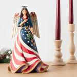 Jim Shore Patriotic Angel Figurine with Flag Dress