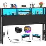 Queen Size Headboard with Storage and USB Ports