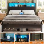 Queen Size Headboard with Storage and USB Ports