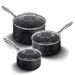 3-Piece Nonstick Saucepan Set with Glass Lids