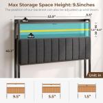 Black Full Size Bed Headboard with LED Lights